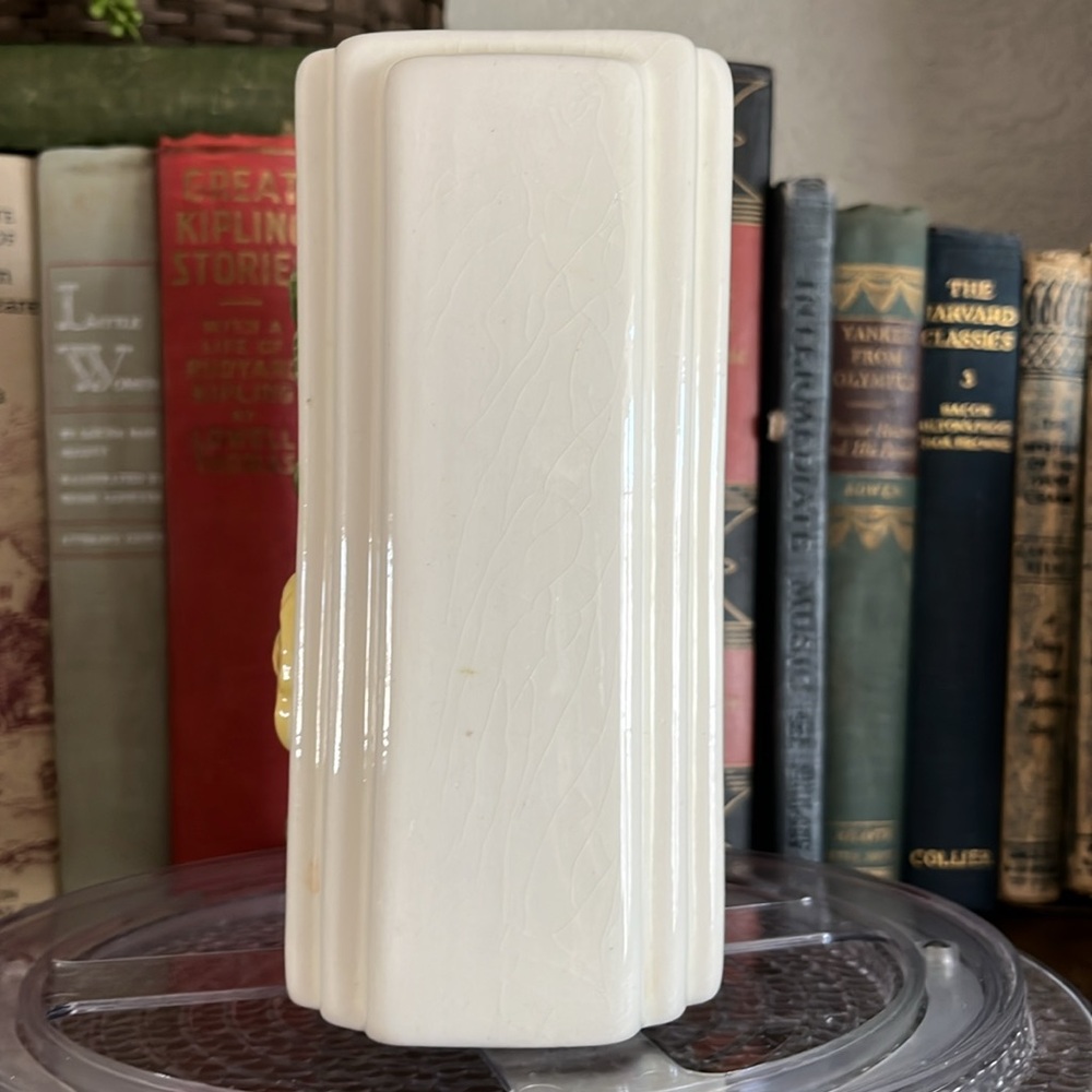 Retro Artistic Potteries California #308 Yellow Rose Art Deco Vase 7” - Picture 5 of 10